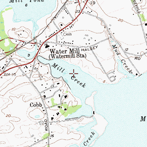 Topographic Map of Mill Creek, NY