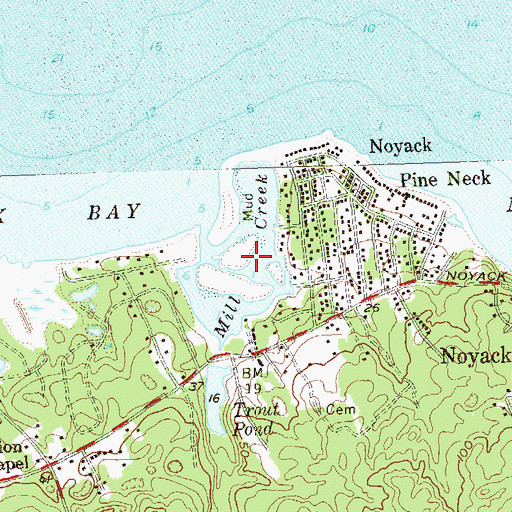 Topographic Map of Mill Creek, NY