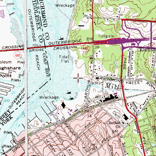 Topographic Map of Mill Creek, NY