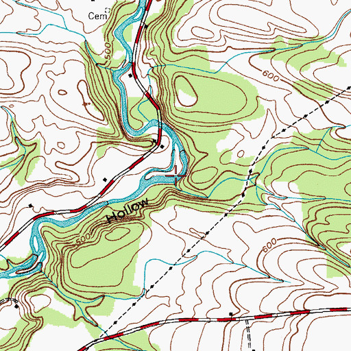 Topographic Map of Mill Creek, NY