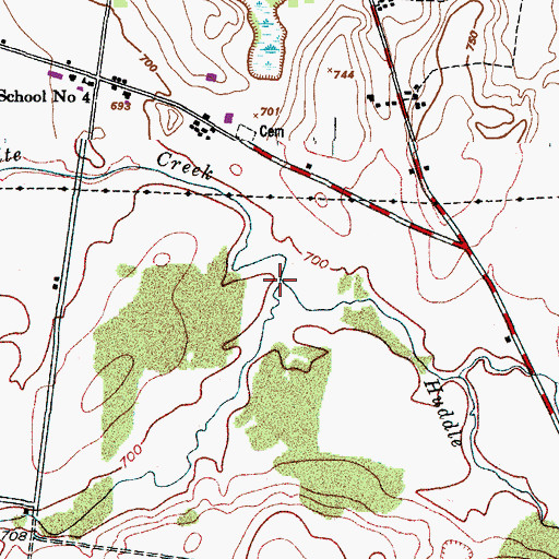 Topographic Map of Mill Creek, NY