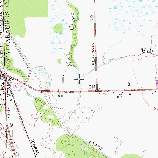 Topographic Map of Mill Creek, NY