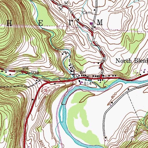 Topographic Map of Mill Creek, NY