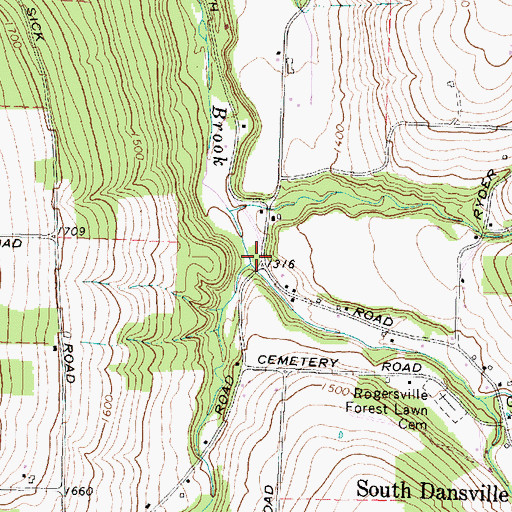 Topographic Map of Mill Creek, NY