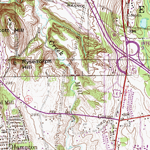 Topographic Map of Mill Creek, NY