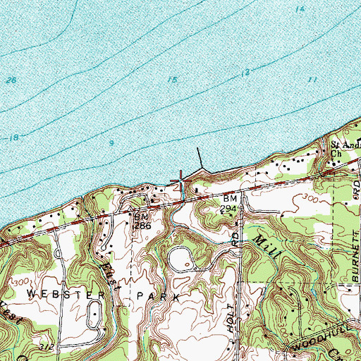 Topographic Map of Mill Creek, NY