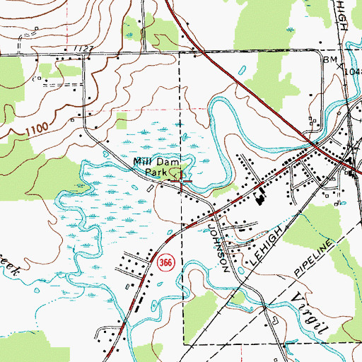 Topographic Map of Mill Dam Park, NY