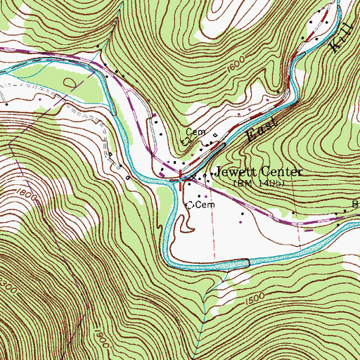 Topographic Map of Mill Hollow, NY