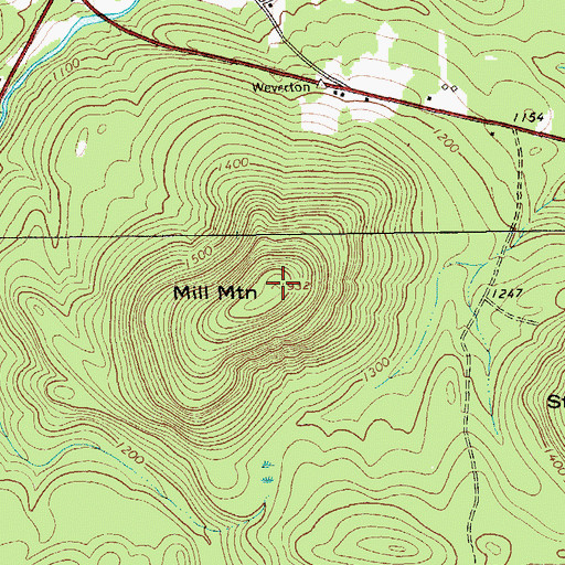 Topographic Map of Mill Mountain, NY