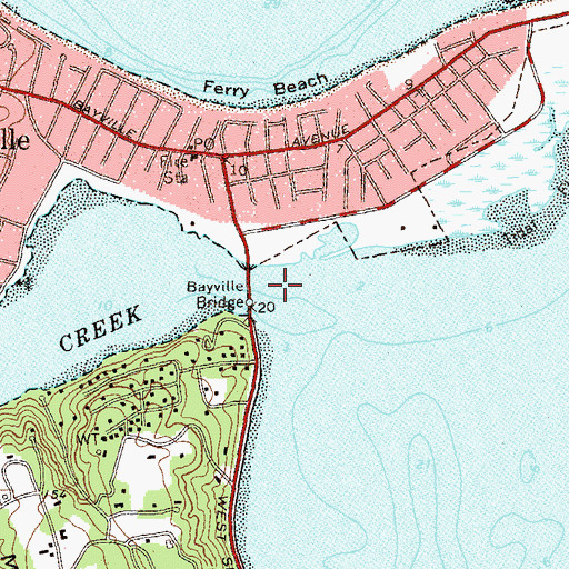 Topographic Map of Mill Neck Creek, NY