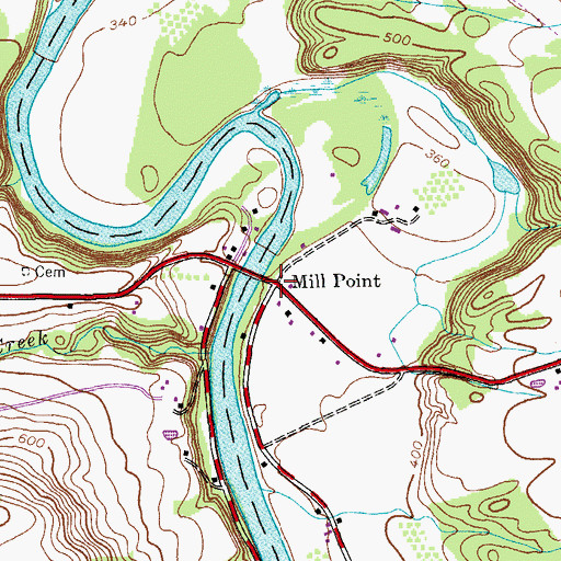 Topographic Map of Mill Point, NY