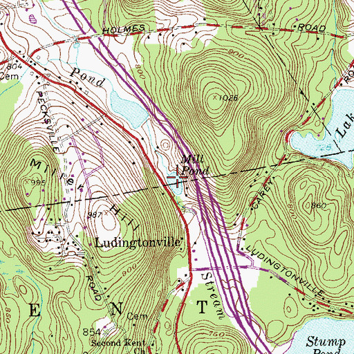 Topographic Map of Mill Pond, NY