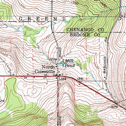 Topographic Map of Mill Pond, NY