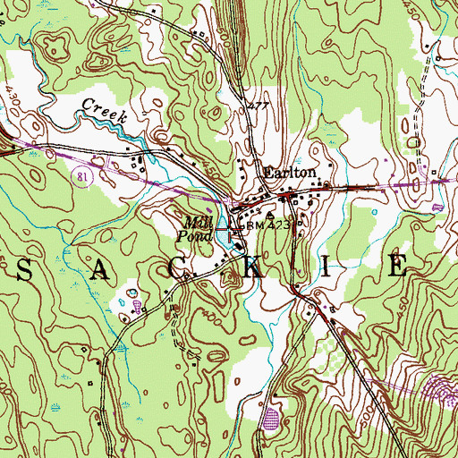 Topographic Map of Mill Pond, NY