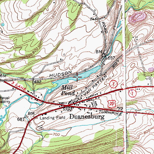 Topographic Map of Mill Pond, NY