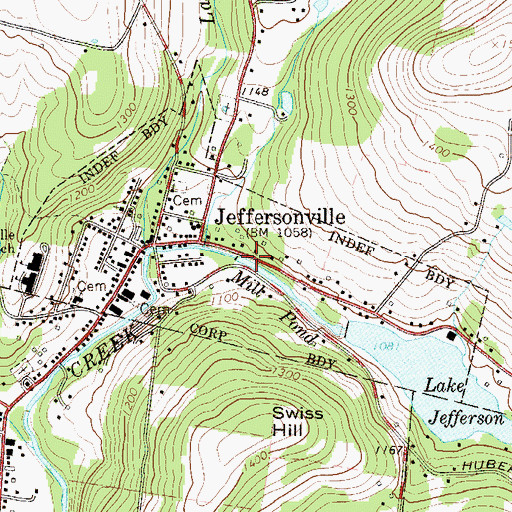 Topographic Map of Mill Pond, NY