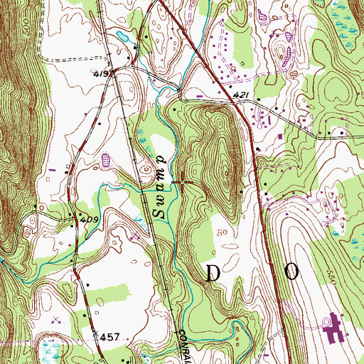 Topographic Map of Mill River, NY