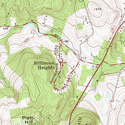 Topographic Map of Millbrook Heights, NY