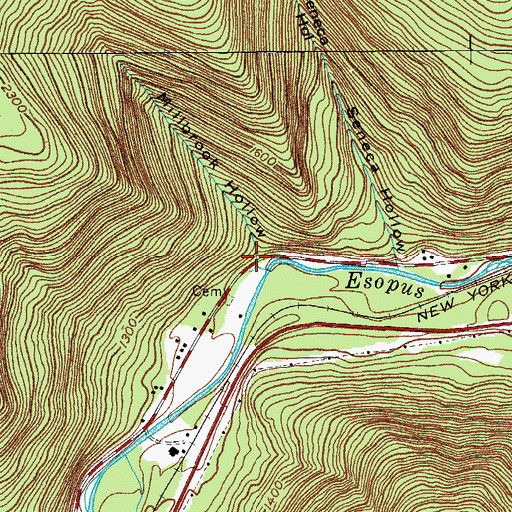 Topographic Map of Millbrook Hollow, NY