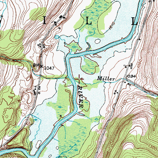 Topographic Map of Miller Brook, NY