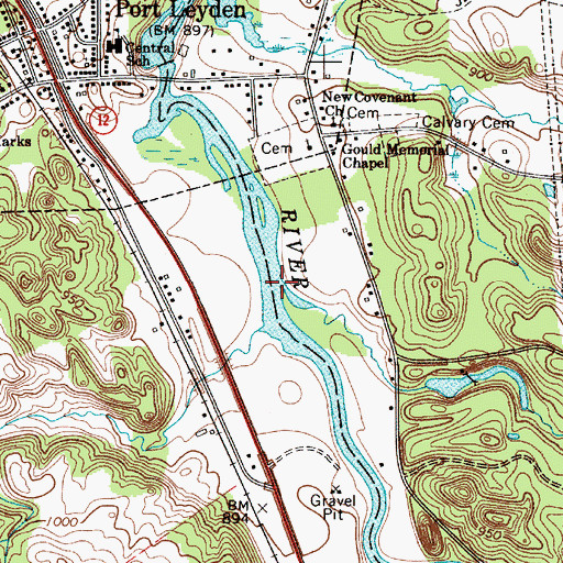 Topographic Map of Miller Brook, NY