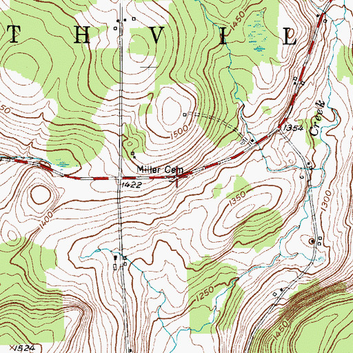 Topographic Map of Miller Cemetery, NY
