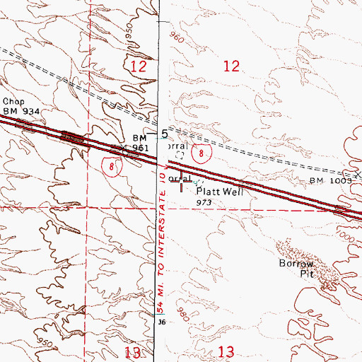 Topographic Map of Platt Well, AZ