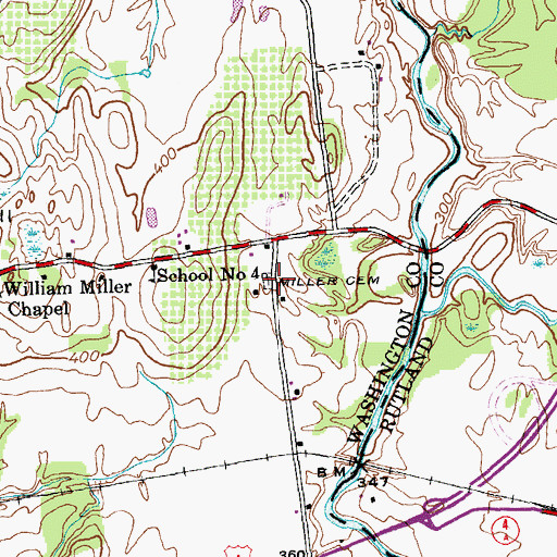 Topographic Map of Miller Cemetery, NY