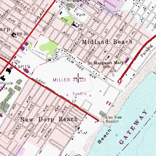 Topographic Map of Miller Field, NY