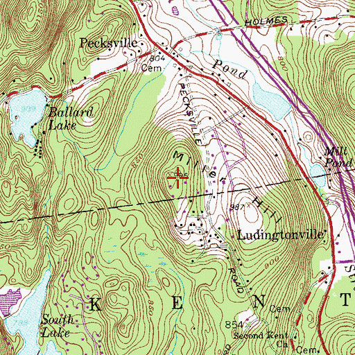 Topographic Map of Miller Hill, NY