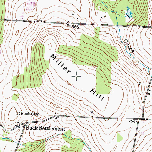 Topographic Map of Miller Hill, NY