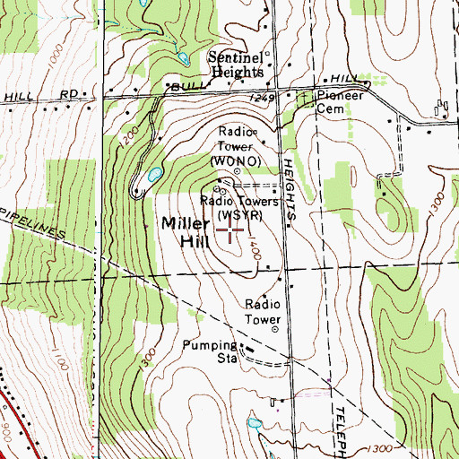 Topographic Map of Miller Hill, NY