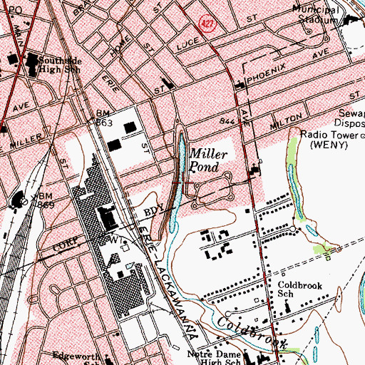 Topographic Map of Miller Pond, NY