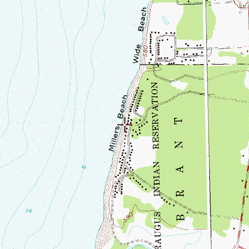 Topographic Map of Millers Beach, NY