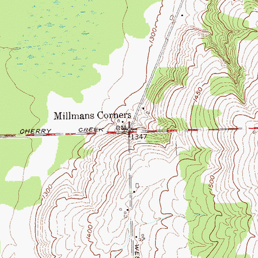 Topographic Map of Millmans Corners, NY