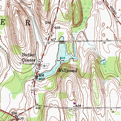 Topographic Map of Millpond, NY