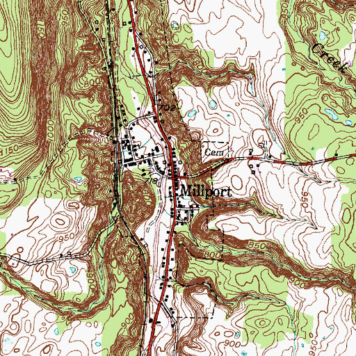 Topographic Map of Millport, NY