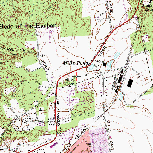 Topographic Map of Mills Cemetery, NY