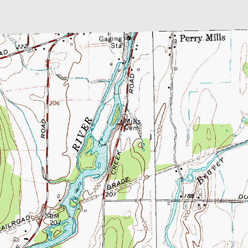 Topographic Map of Mills Cemetery, NY