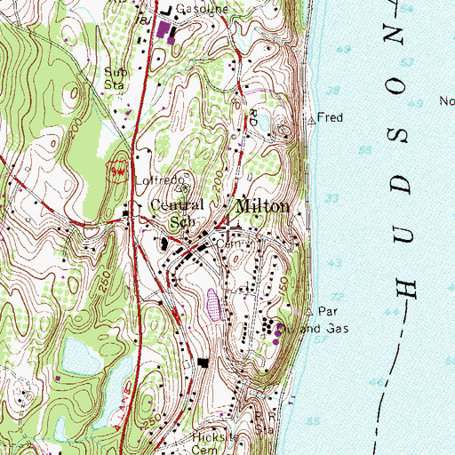 Topographic Map of Milton, NY