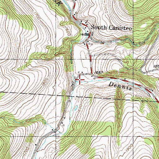Topographic Map of Milwaukee Creek, NY