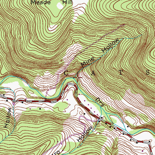 Topographic Map of Mine Hollow, NY
