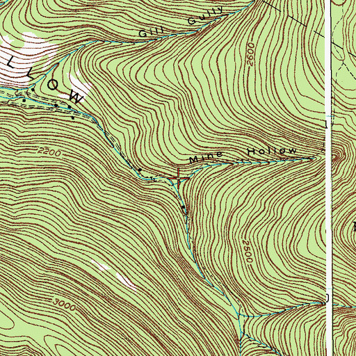 Topographic Map of Mine Hollow, NY