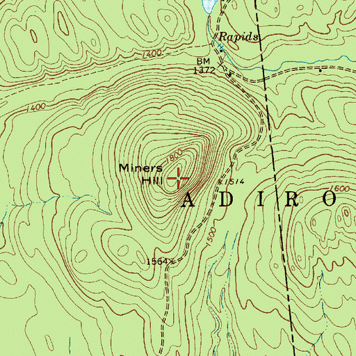 Topographic Map of Miners Hill, NY