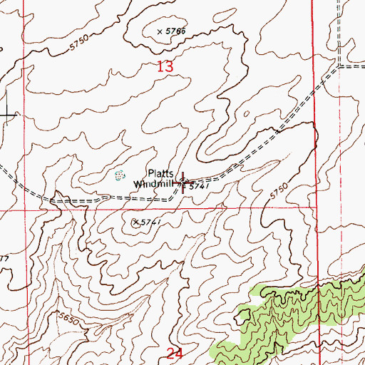 Topographic Map of Platts Windmill, AZ