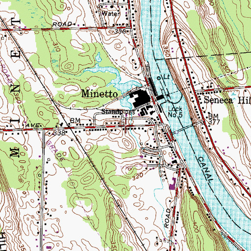 Topographic Map of Minetto, NY