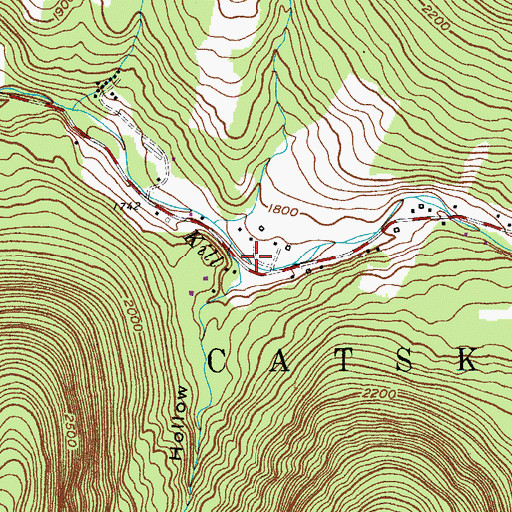 Topographic Map of Mink Hollow, NY