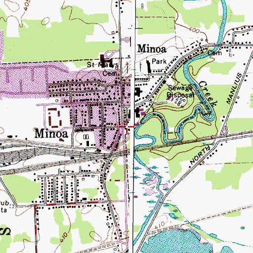 Topographic Map of Minoa, NY