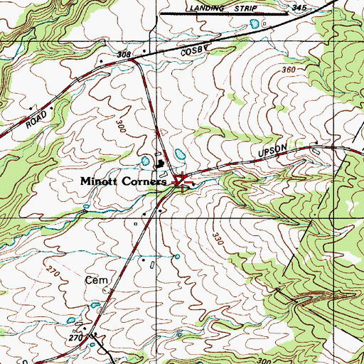 Topographic Map of Minott Corners, NY