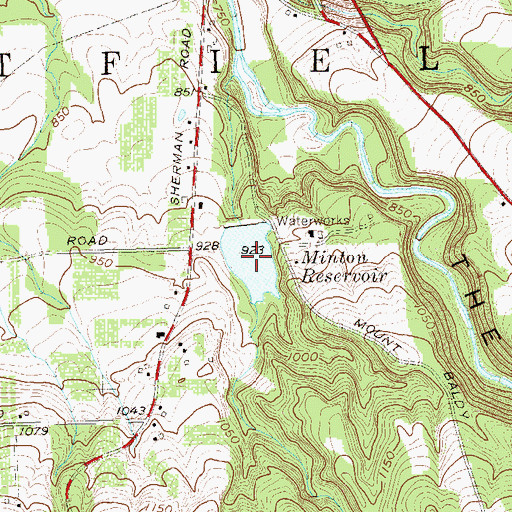 Topographic Map of Minton Reservoir, NY